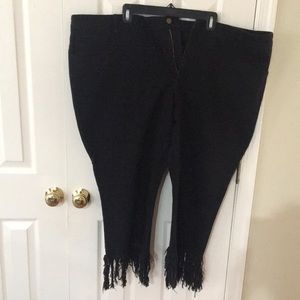 Who What Wear Black Wash Jeans with raw hems 26W